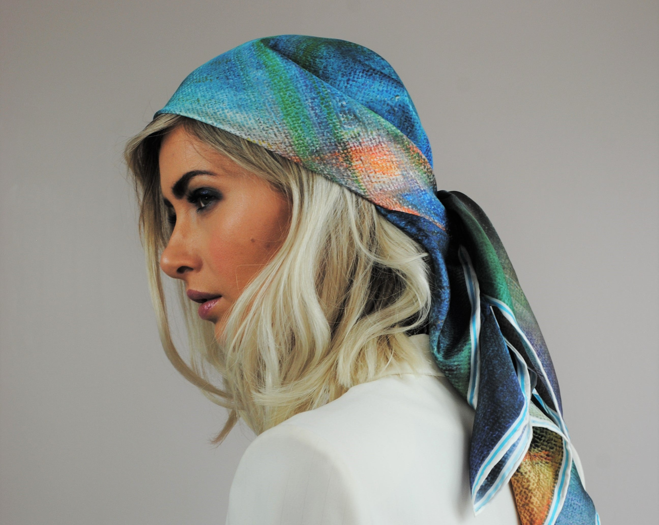 100% Pure Silk Square Scarf For Women - Animal Print, 68x68cm, Multifunctional Neckerchief