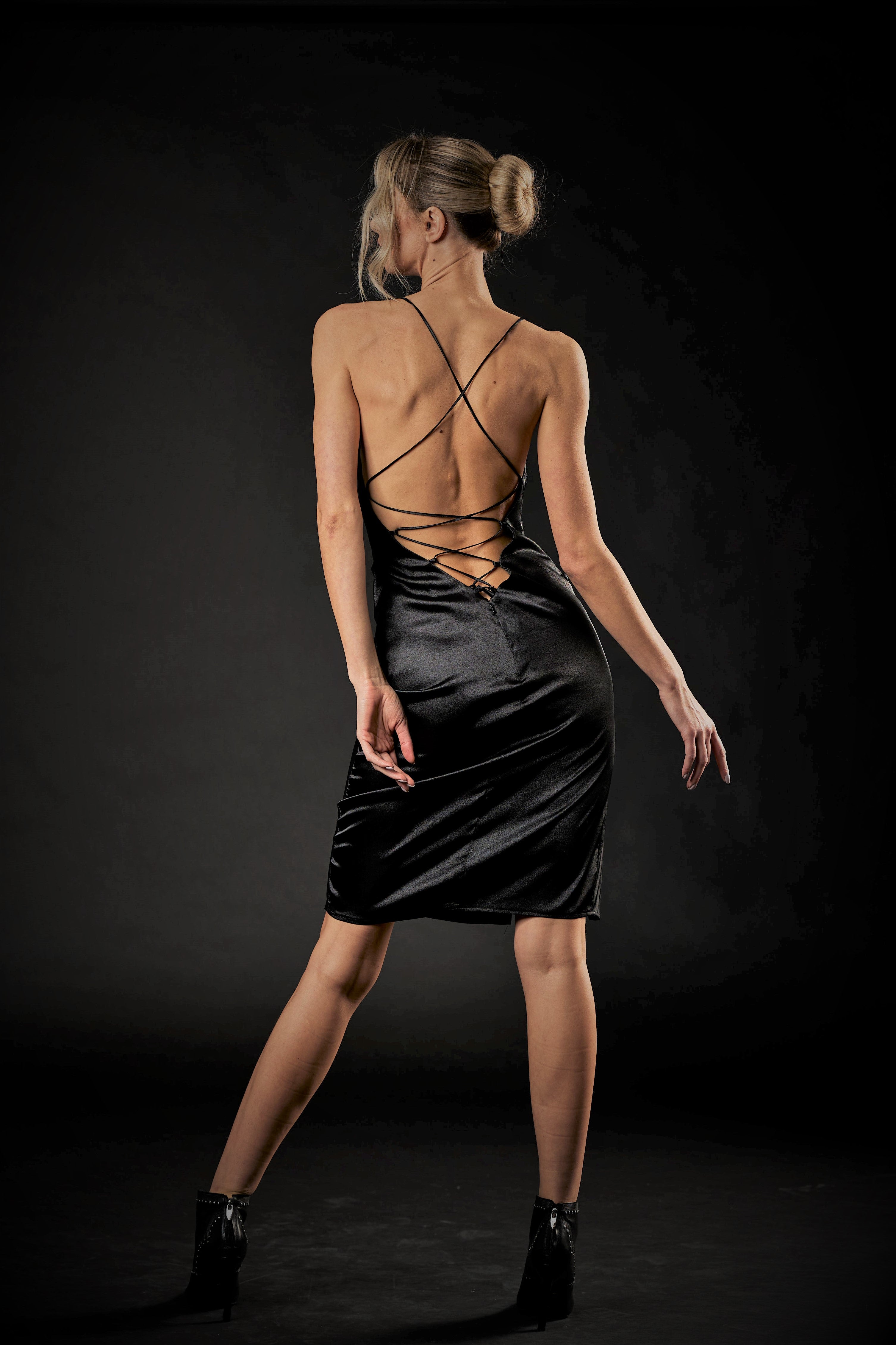 black cocktail dress open back Summer Wedding Guest Dress | Elai Open Back Maxi Dress - Black