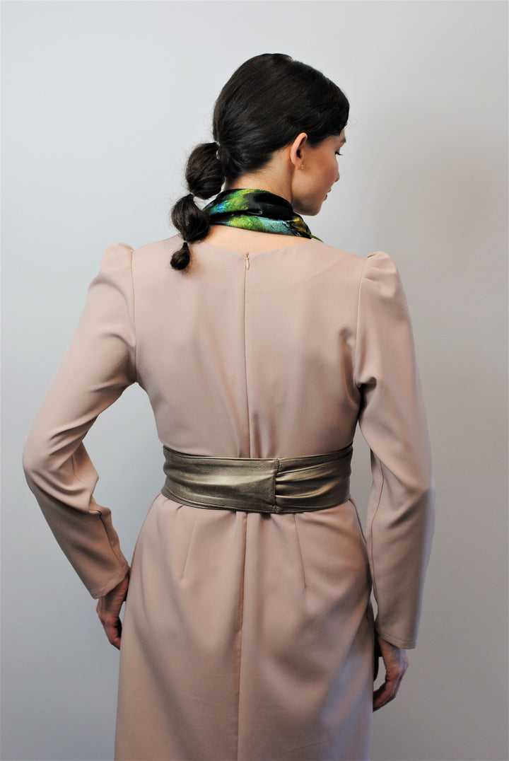 Wrap Belt – Women’s Adjustable Eco Vegan Leather in Black or Metallic Bronze