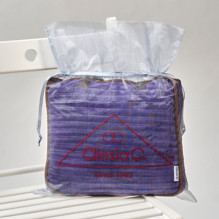 TRAVEL COZY 4-in-1 Blanket-Pillow-Bag Stripe Velour Plush