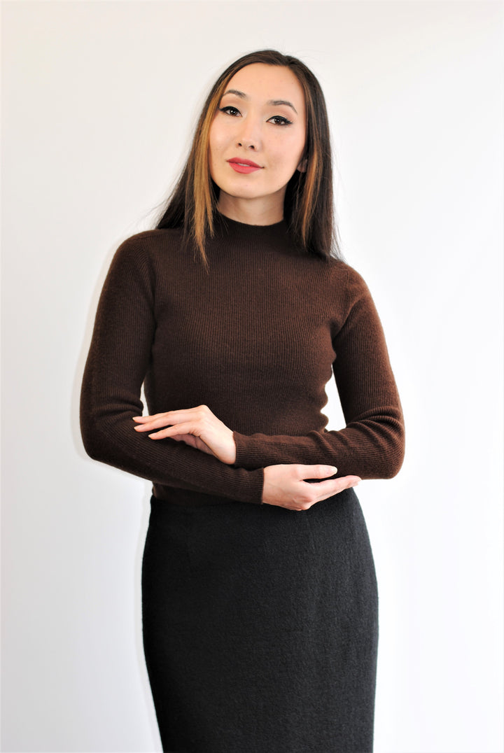 Vika Merino Wool Turtleneck Pullover Sweater – Ribbed Knit