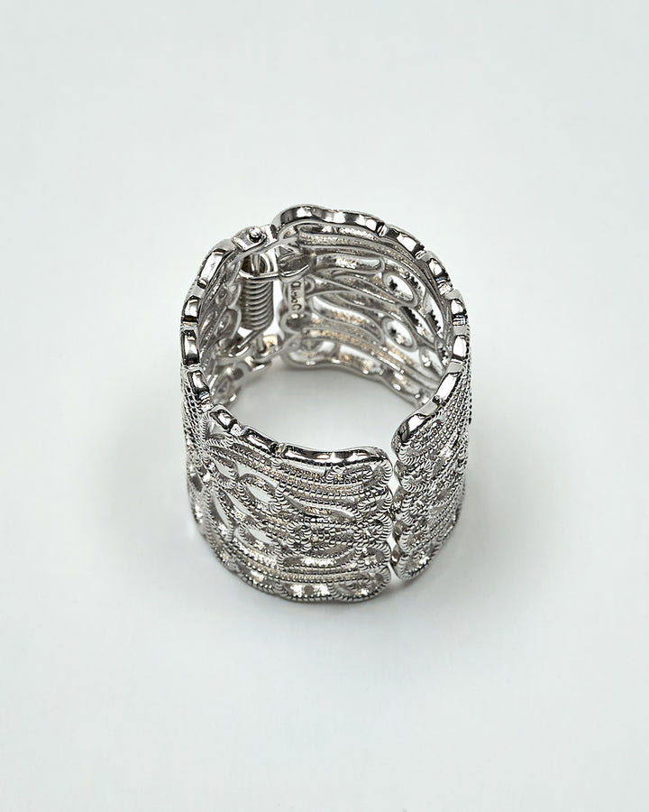 High Land Filigree Scarf Charm Ring – 18K Gold or Platinum Plated Brass Accessory