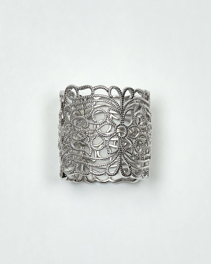 High Land Filigree Scarf Charm Ring – 18K Gold or Platinum Plated Brass Accessory