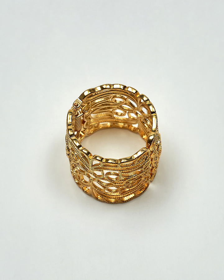High Land Filigree Scarf Charm Ring – 18K Gold or Platinum Plated Brass Accessory