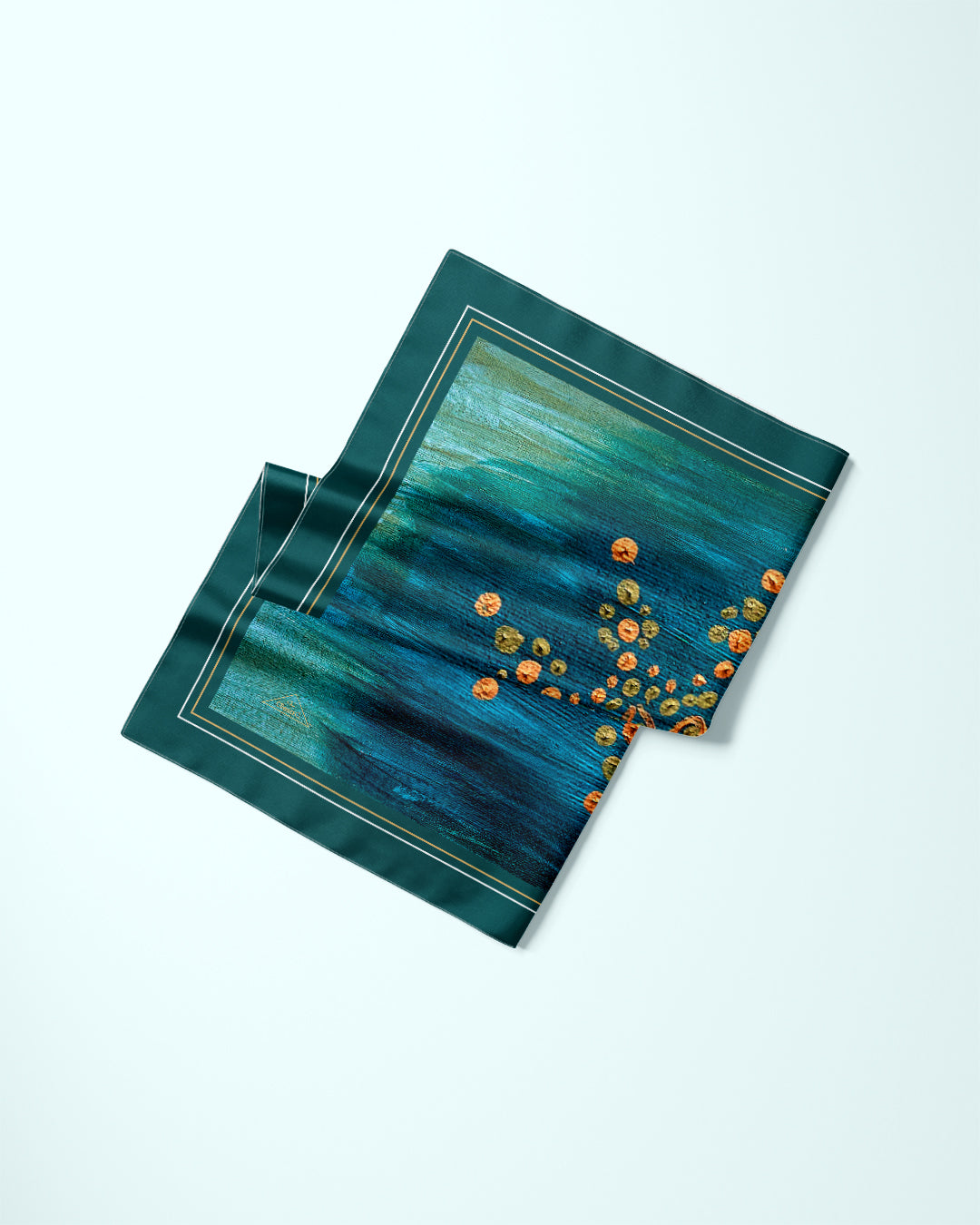 GOLD MANDALA Silk Scarf – Emerald and Gol