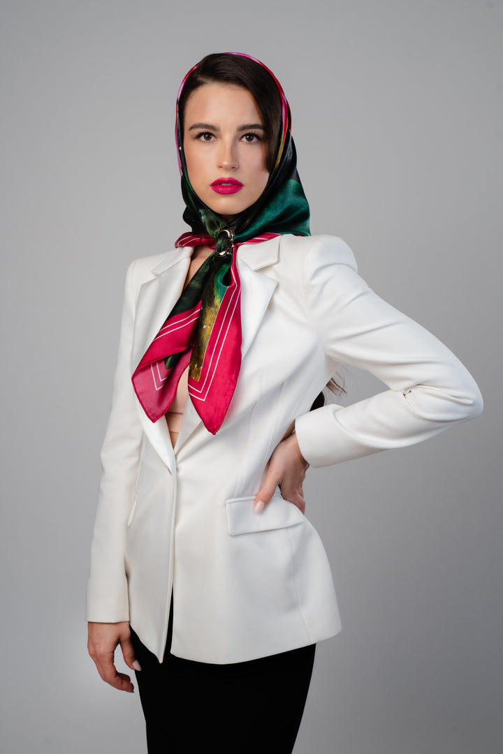Amazon Water Lily Silk Scarf with Magenta Border – Alesia C. Art-A-Porte