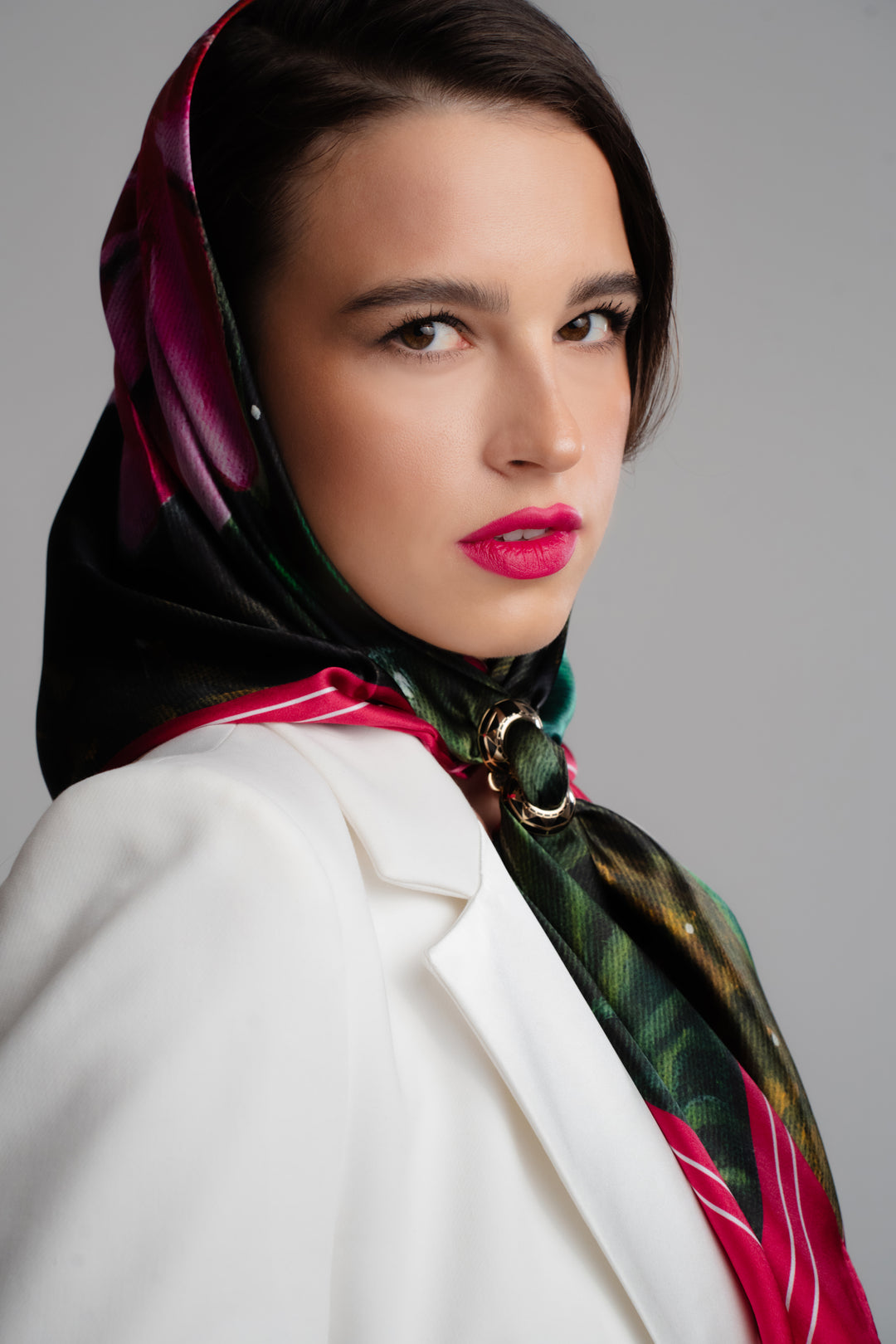 Amazon Water Lily Silk Scarf with Magenta Border – Alesia C. Art-A-Porte