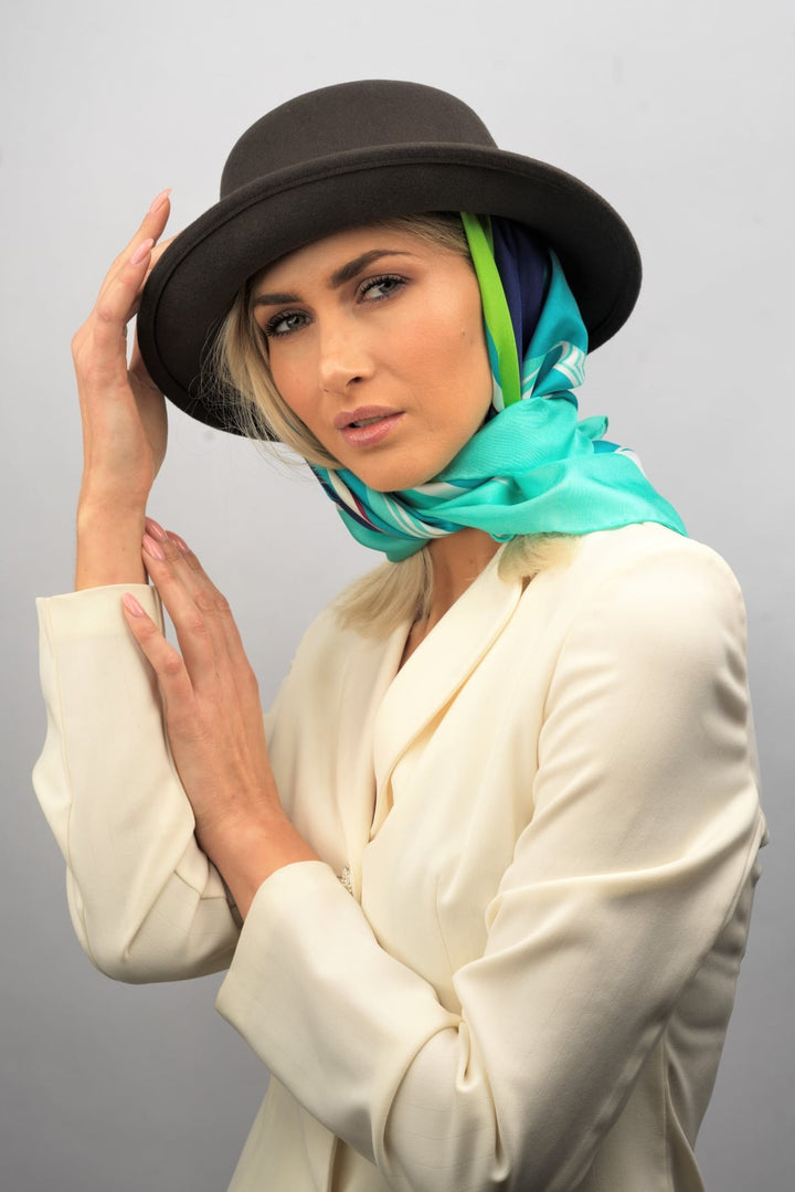 GREAT LAKE Mandala Silk Scarf – Sea Lime and Mint