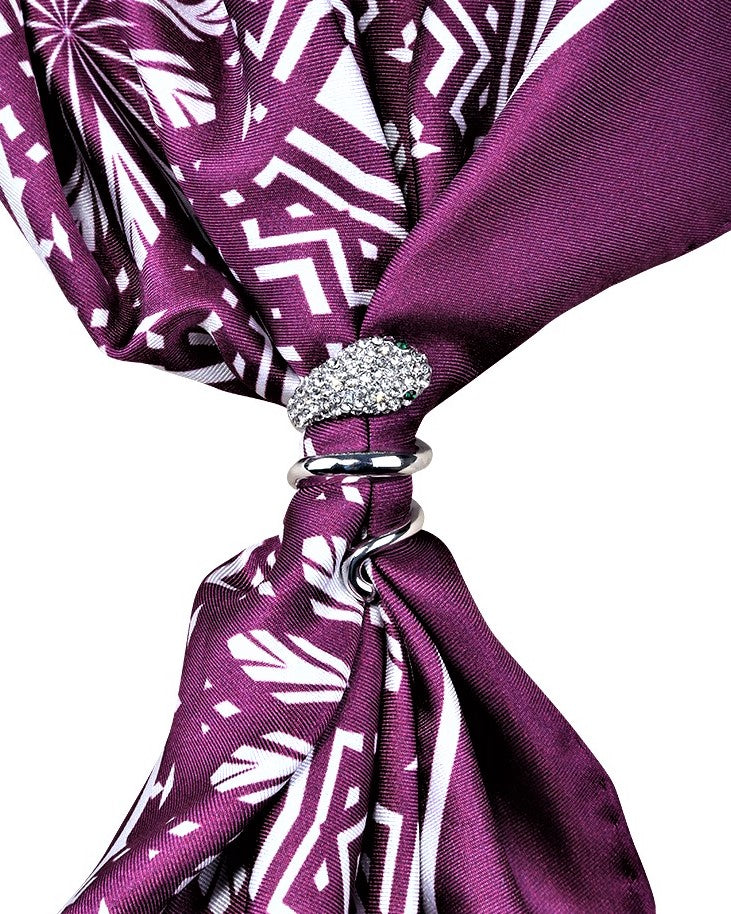 Wisdom Snake Scarf Charm Ring – Crystal Embellished Accessory