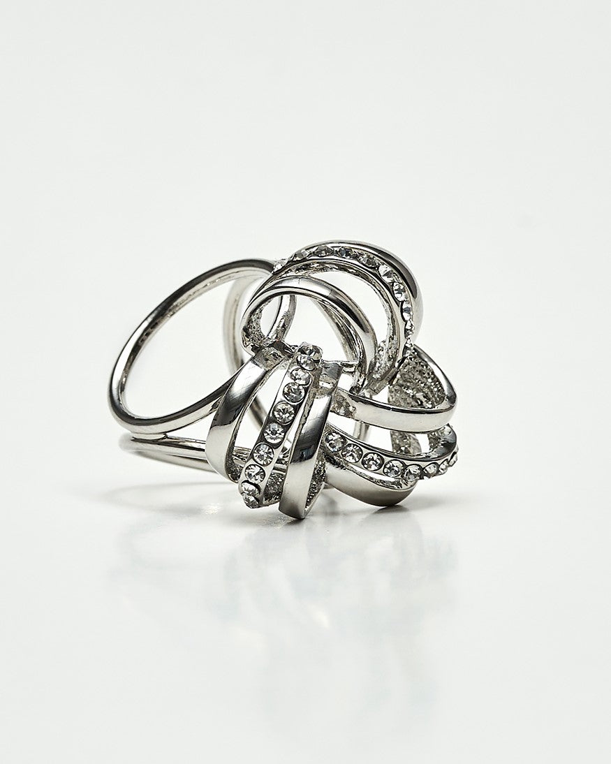 INNER BLOOM Scarf Ring Charm by Alesia C. – Crystal accented silver