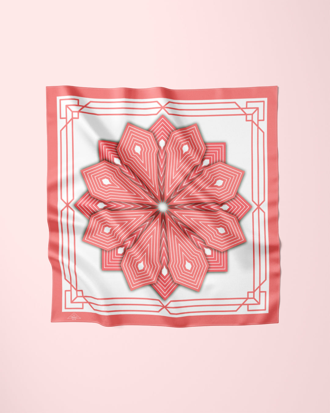 SUMATRA Mandala Designer Silk Scarf in Orange and White – Multiple Sizes