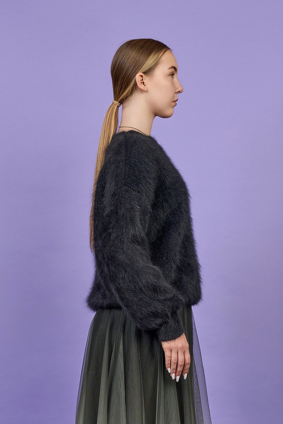 Yana Angora Wool Crewneck Pullover Sweater – Oversized Fit
