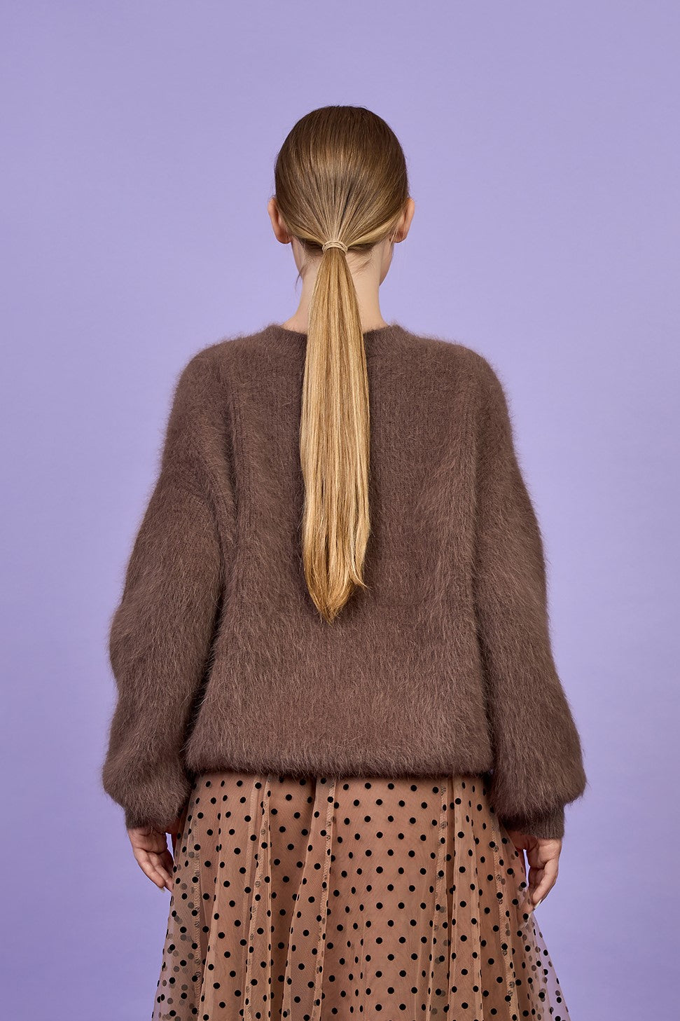 Yana Angora Wool Crewneck Pullover Sweater – Oversized Fit