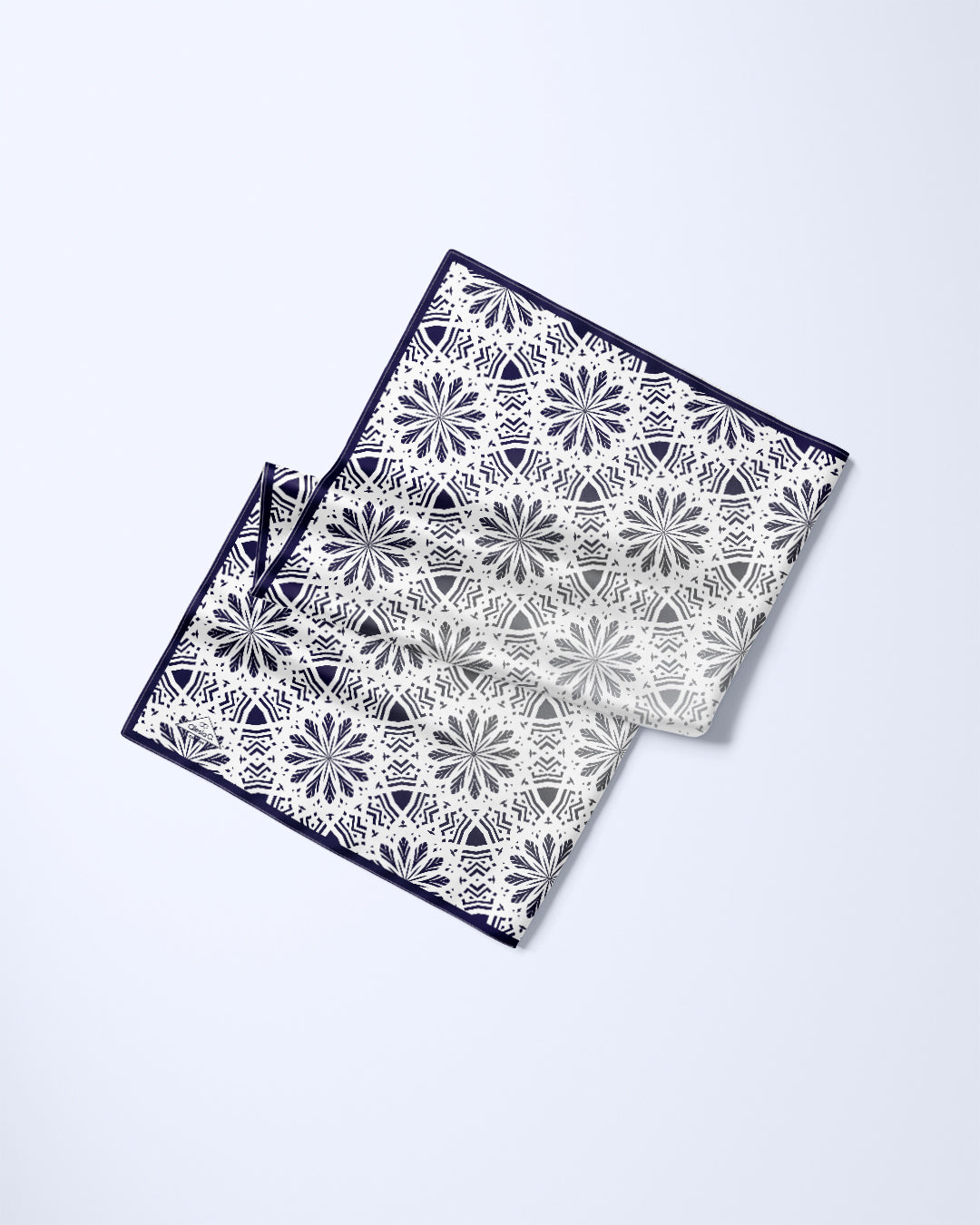 SUNNY LACE Mandala Silk Scarf – Black White – Hand-Rolled Edges, Multiple Sizes, Art-A-Porte Collection by Alesia Chaika
