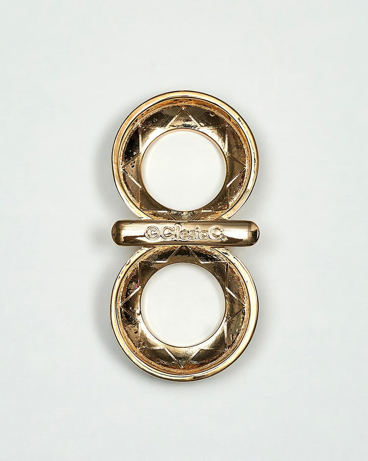 INFINITY8 Scarf Charm-Ring – Gold Plated Brass with Black Enamel
