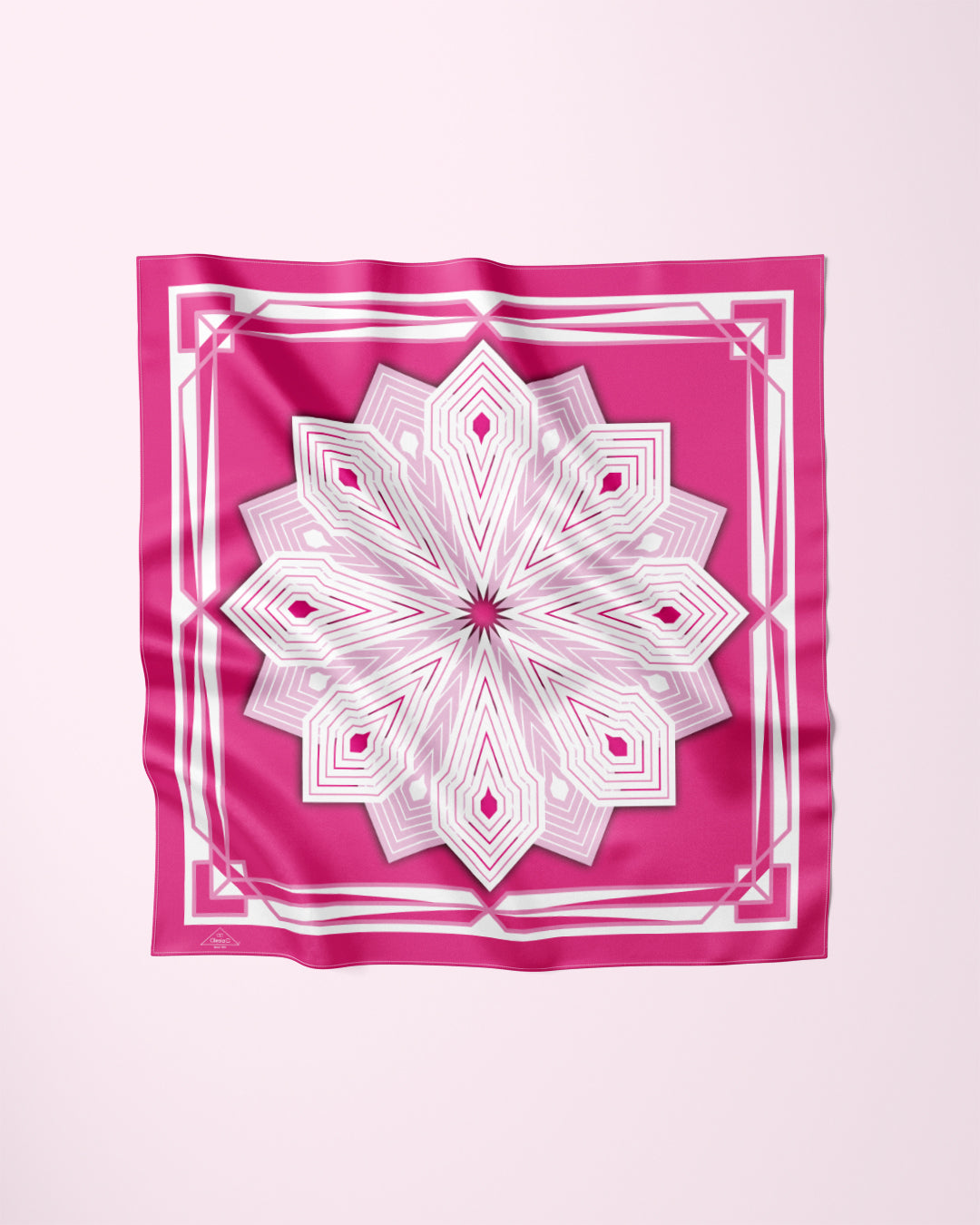 WHITE PINK SUMATRA Mandala Silk Scarf by Alesia Chaika – Multiple Sizes