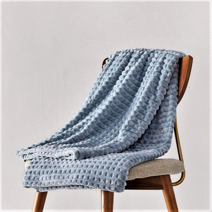 TRAVEL COZY 4-in-1 Blanket-Pillow-Bag Plaid Velour Plush