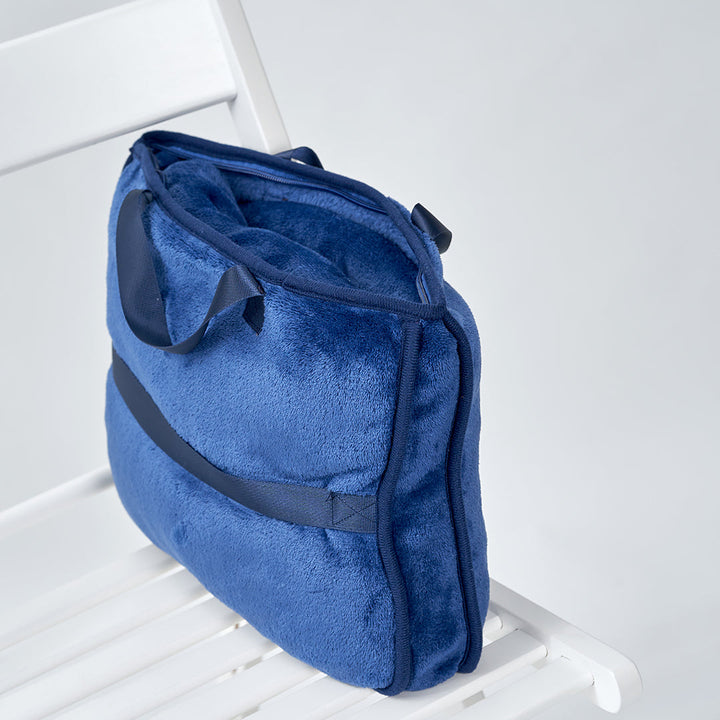 TRAVEL COZY 4-in-1 Blanket-Pillow-Bag Solid Velour Plush