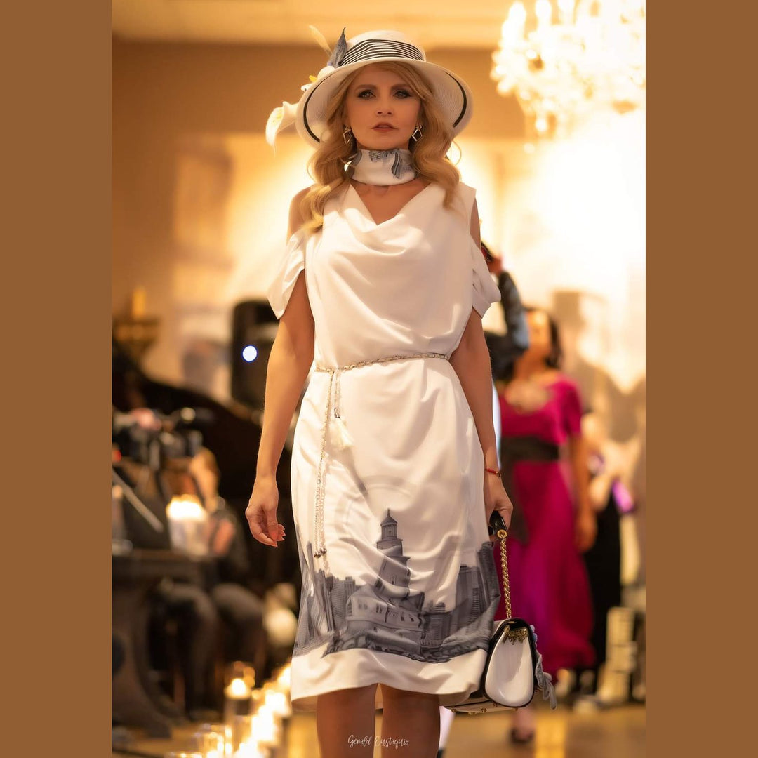 Chicago Skyline Art Cocktail Dress – Multicolor