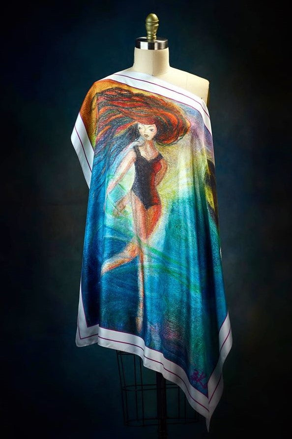 Be Grateful Lady Universe Silk Scarf – Alesia C. Wearable Art Collection
