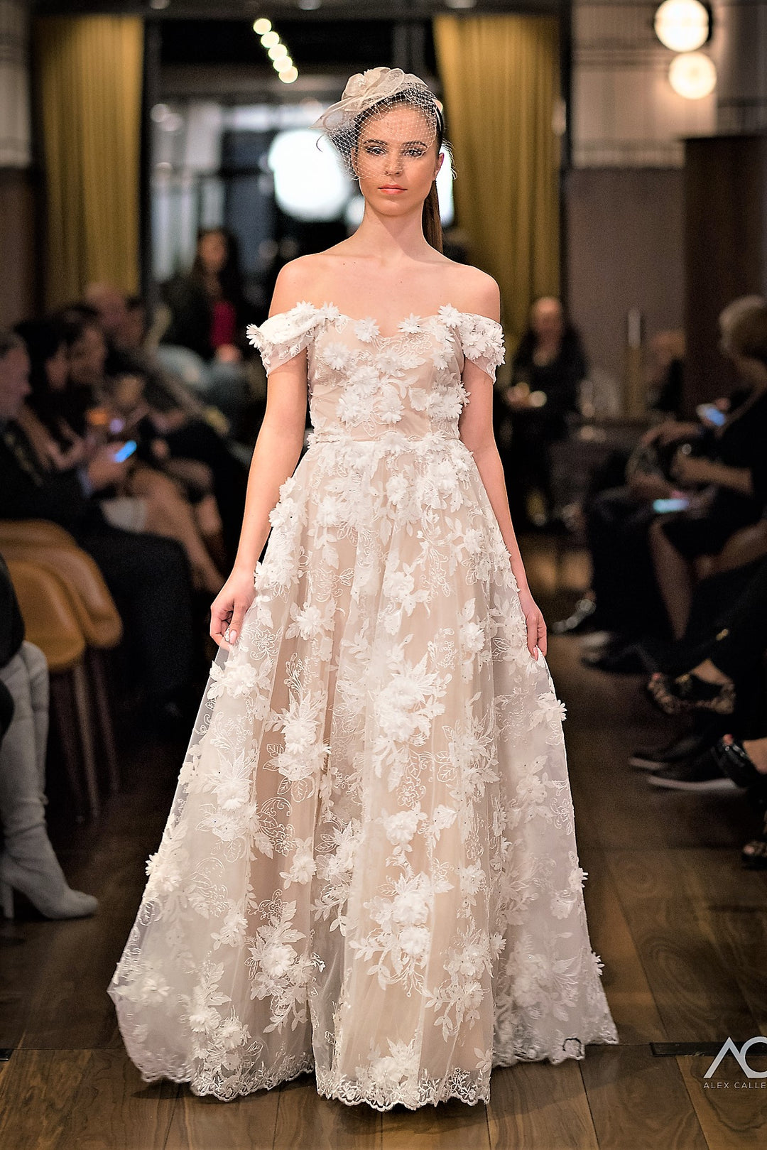 DAISY 3D Chiffon Floral A-Line Bridal Gown