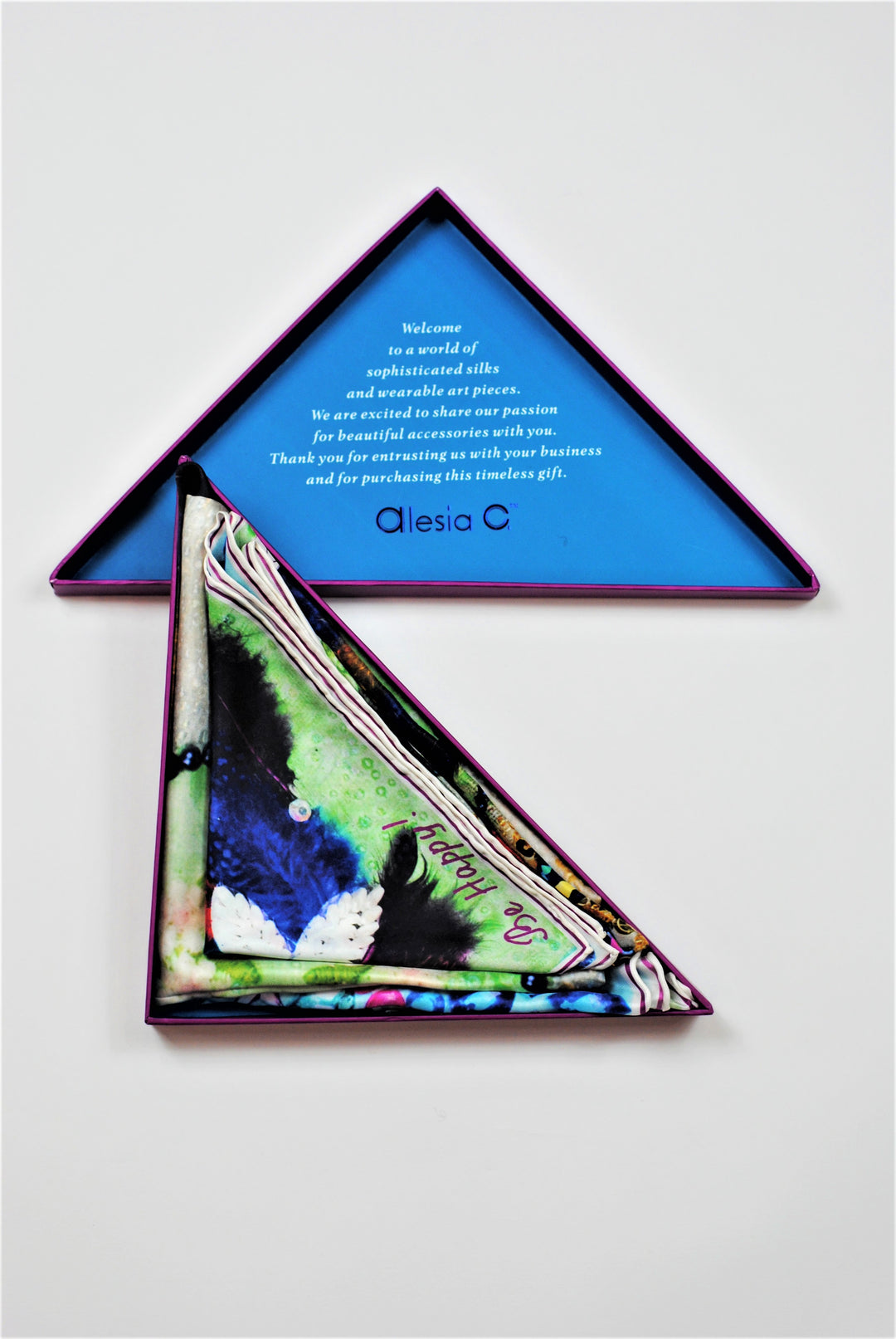 Bird of Happiness Silk Square Scarf – Multicolor – Hand Rolled Edges
