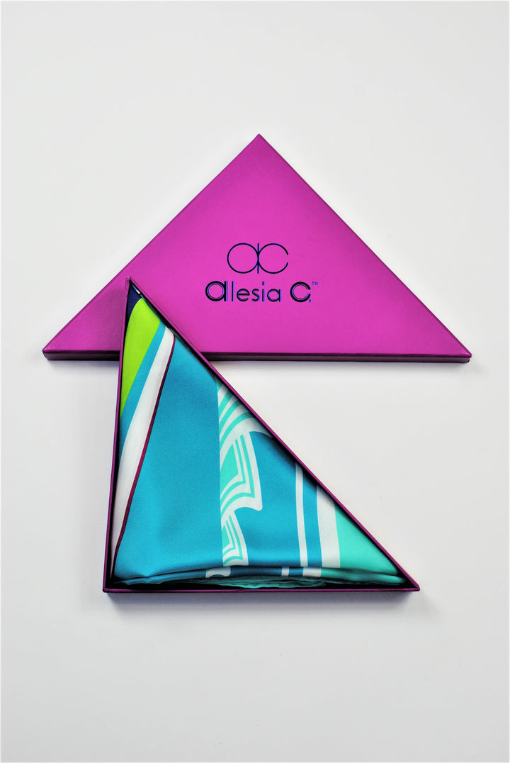 GREAT LAKE Mandala Silk Scarf – Sea Lime and Mint