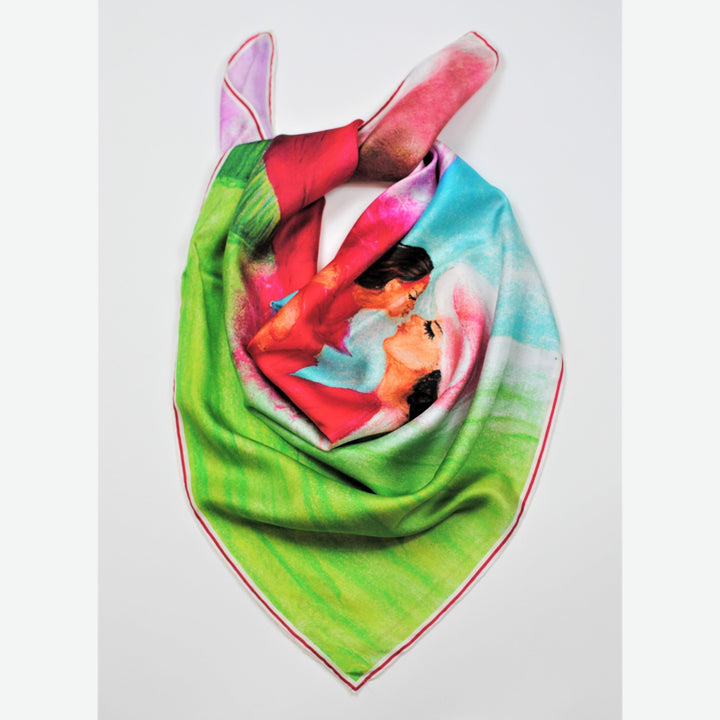 MOM & DAUGHTER LOVE STORY Silk Art-A-Porte Scarf – 34” x 34” & 21” x 21”