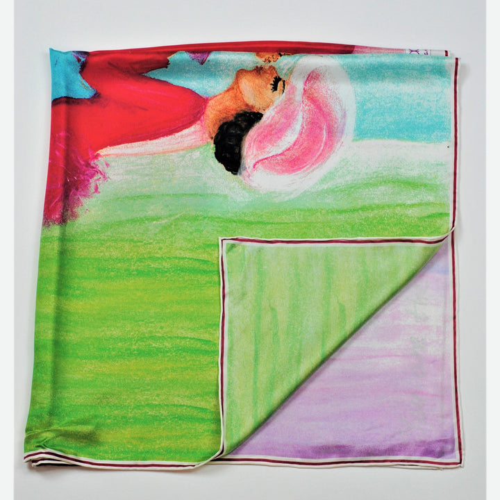 MOM & DAUGHTER LOVE STORY Silk Art-A-Porte Scarf – 34” x 34” & 21” x 21”
