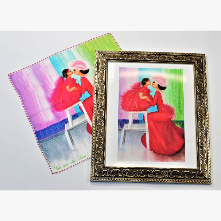 MOM & DAUGHTER LOVE STORY Silk Art-A-Porte Scarf – 34” x 34” & 21” x 21”