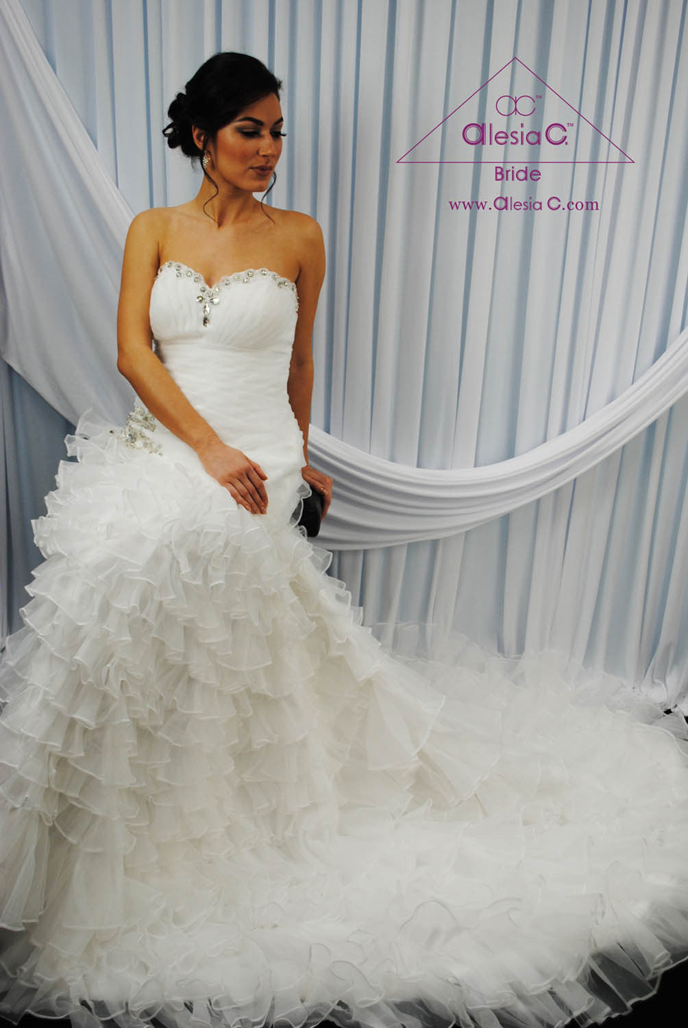 BLOOMA Sweetheart Fit-and-Flare Ruffled Bridal Gown – Alesia C