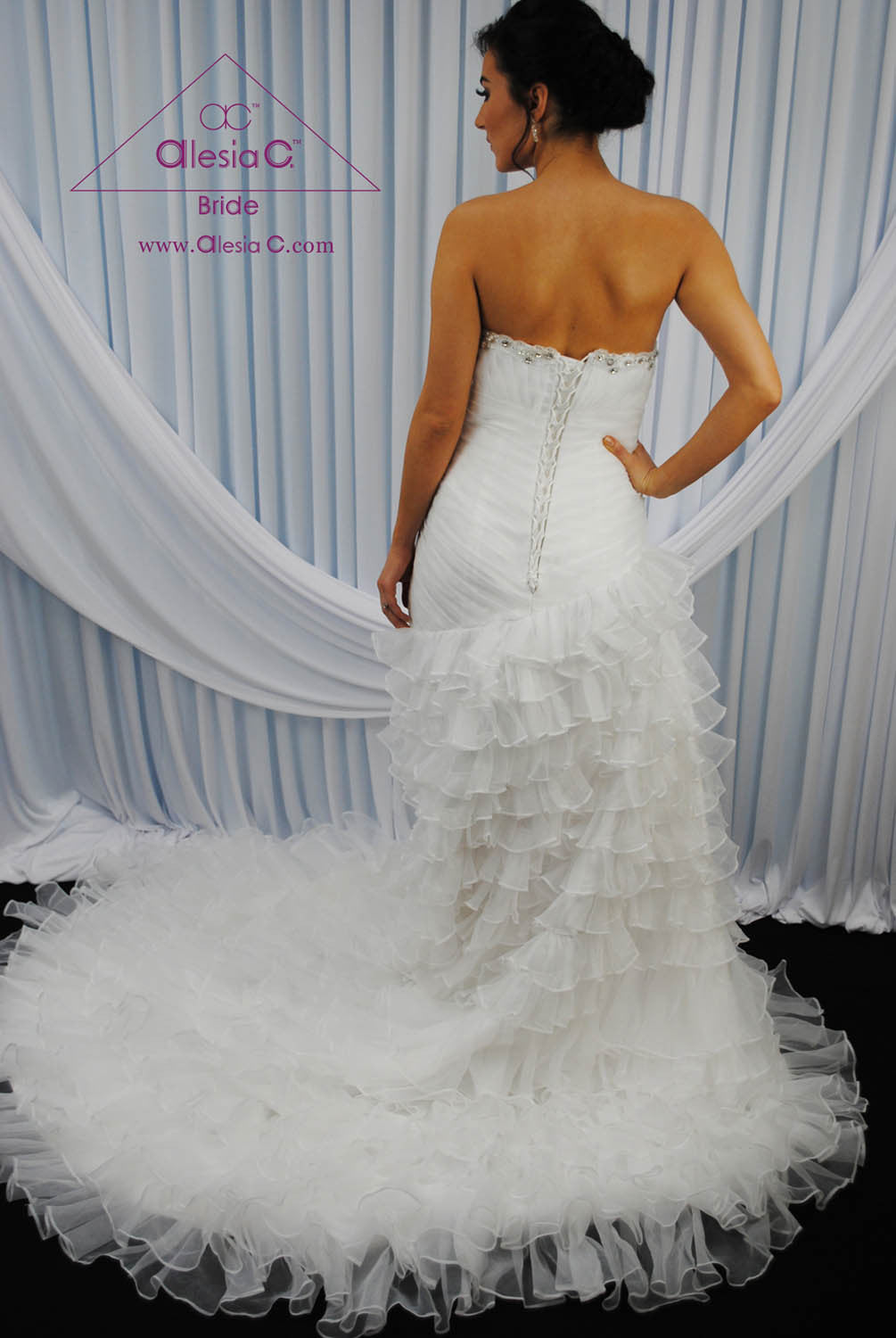 BLOOMA Sweetheart Fit-and-Flare Ruffled Bridal Gown