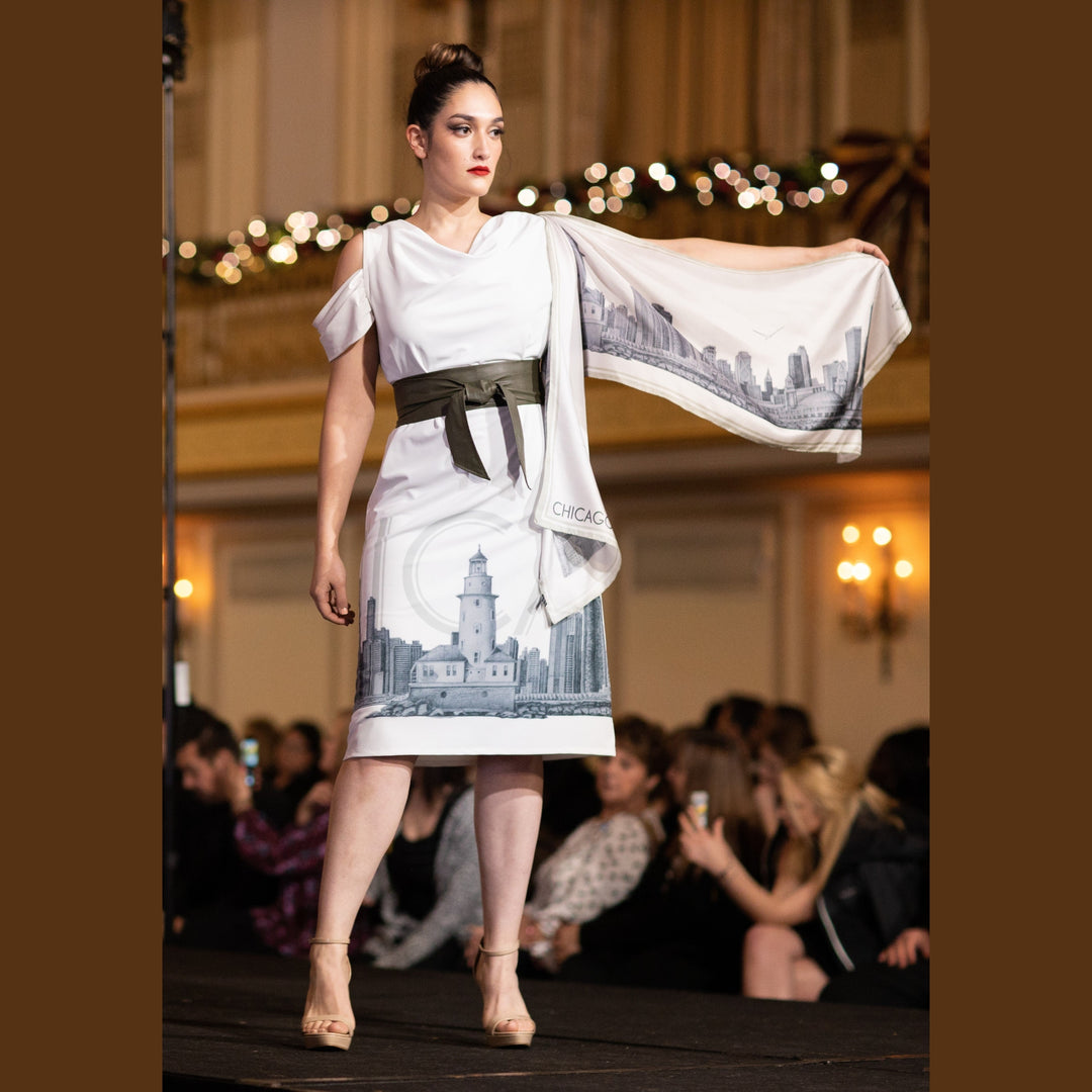 Chicago Skyline Art Cocktail Dress – Multicolor