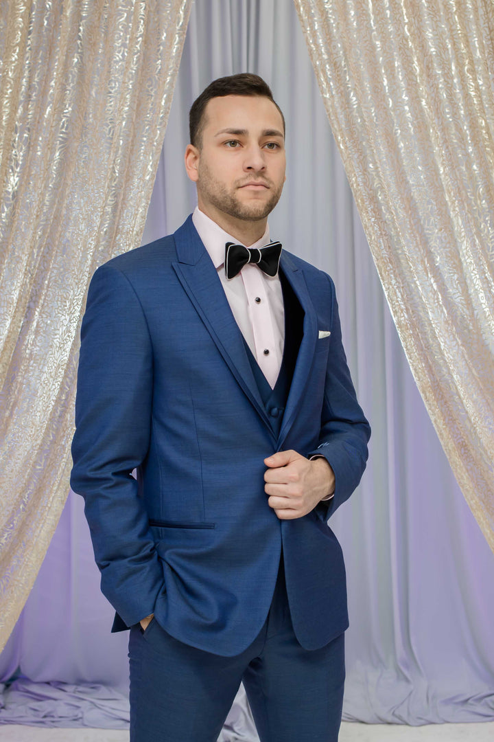 Gatsby Silk Bow Tie – Black with White Outline