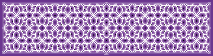 LOTUS Mandala Silk Oblong Scarf – Purple White, 59” x 16”