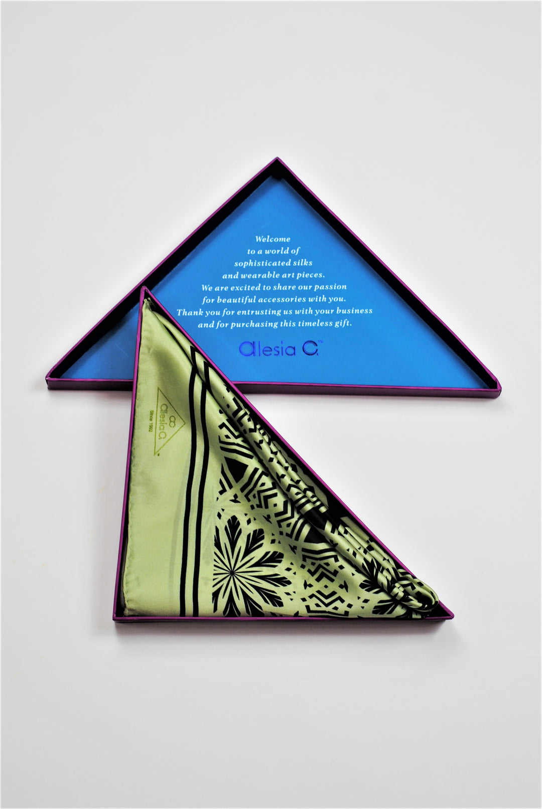 SERENITY Mandala Designer Silk Square Scarf – Sage Black – Hand-Rolled Edges – Multiple Sizes