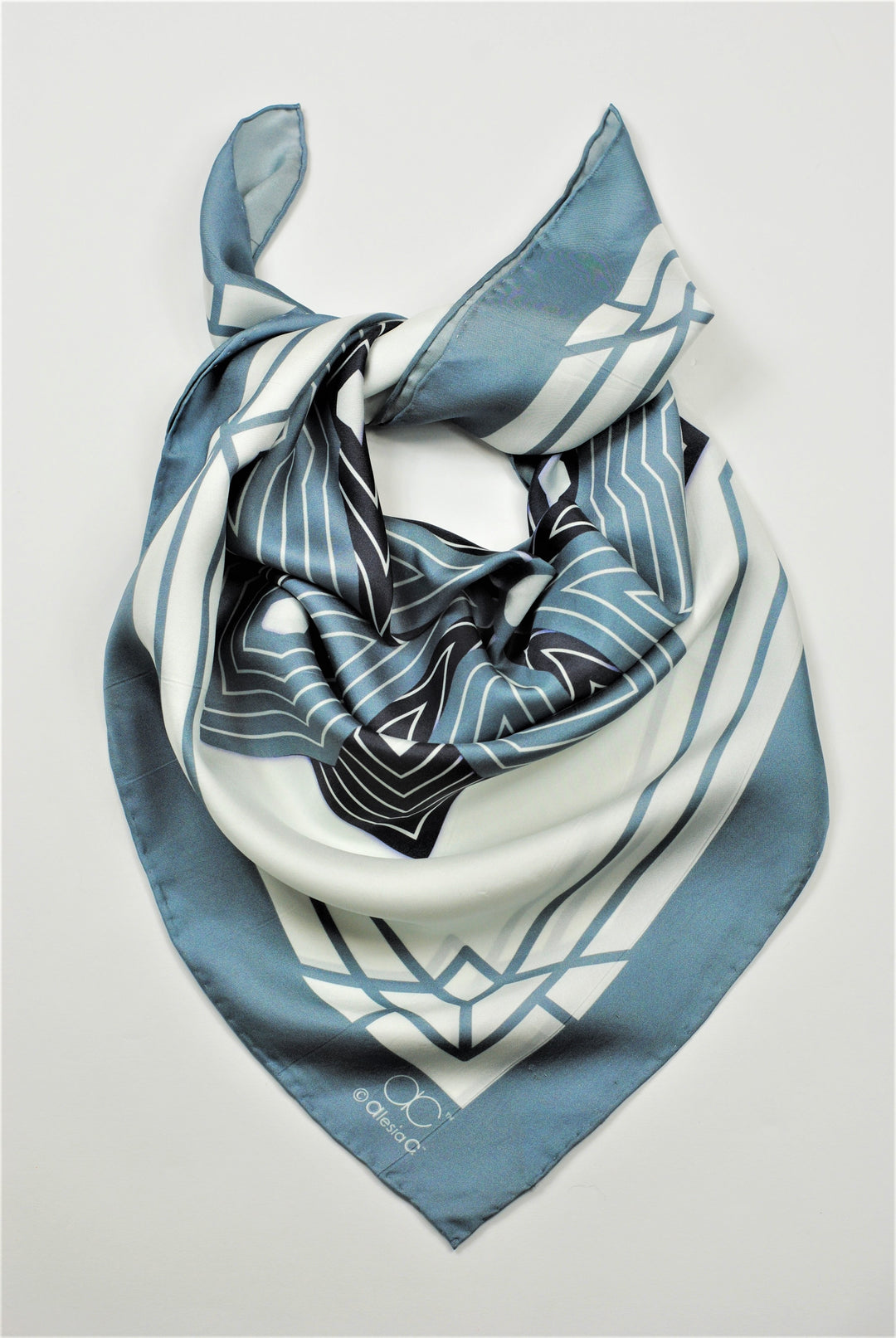 SUMATRA Mandala Silk Scarf in Gray and White – Alesia Chaika