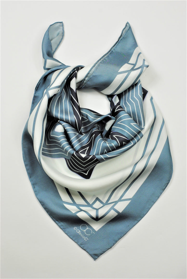 SUMATRA Mandala Silk Scarf in Gray and White – Alesia Chaika