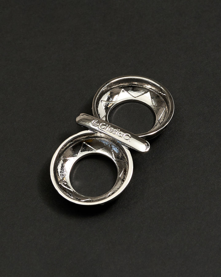 INFINITY8 Scarf Charm-Ring – Gold Plated Brass with Black Enamel