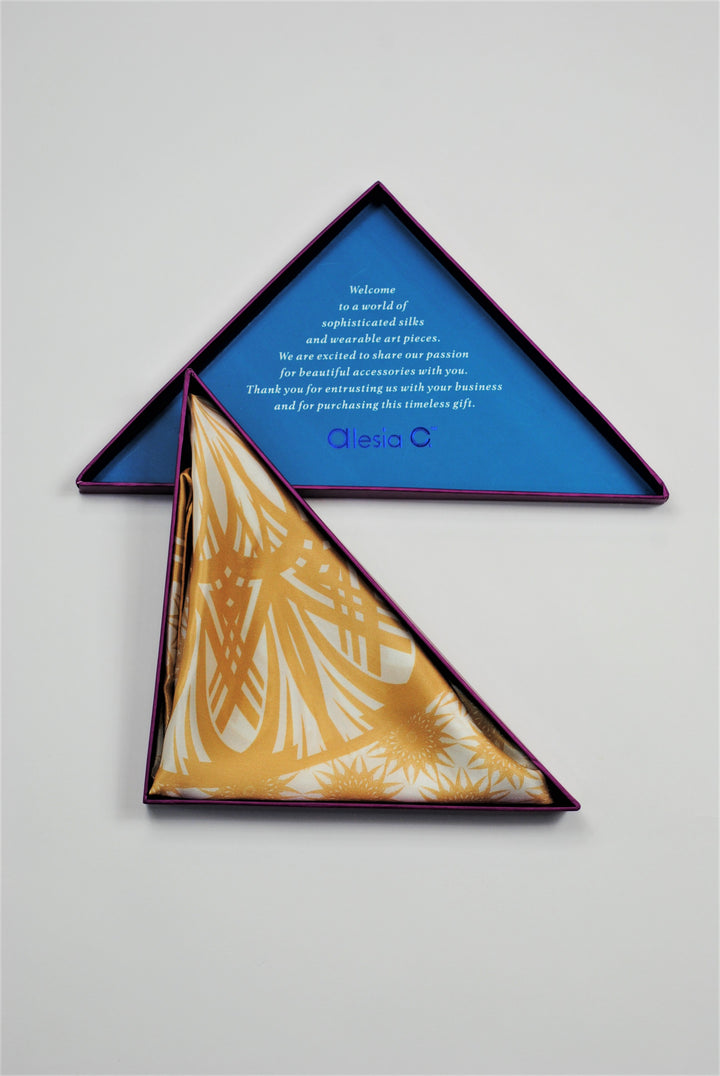 WISDOM Mandala Silk Square Scarf in Beige White – Multiple Sizes by Alesia Chaika