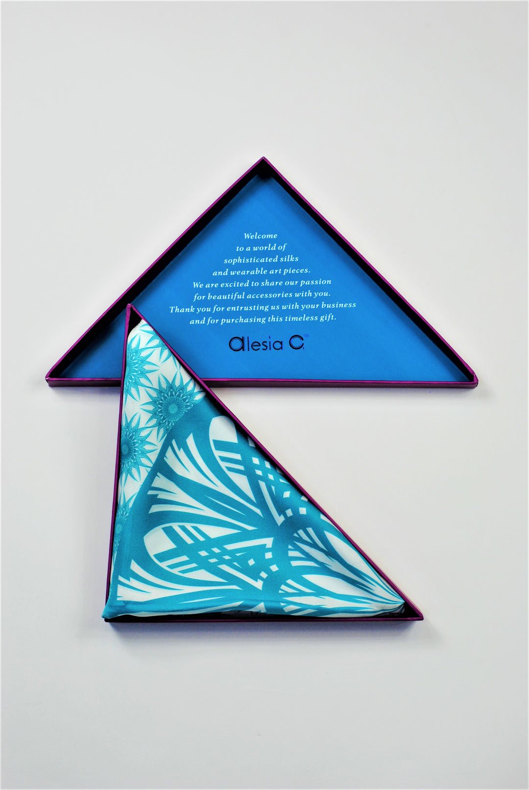 WISDOM Mandala Silk Square Scarf in Turquoise White – Multiple Sizes by Alesia Chaika
