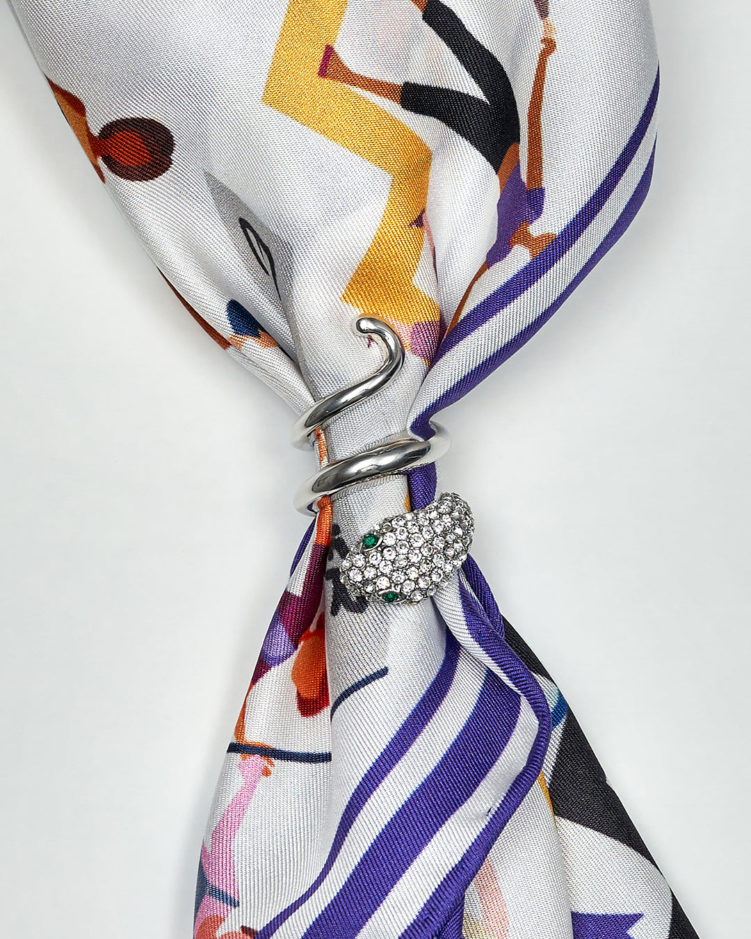 Wisdom Snake Scarf Charm Ring – Crystal Embellished Accessory