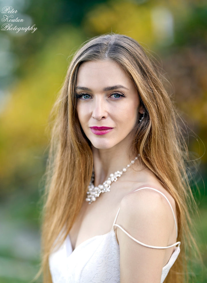 ANITA Off White Royal Jacquard Ball Bridal Gown With Spaghetti Straps by Alesia C. AlesiaC.com 1