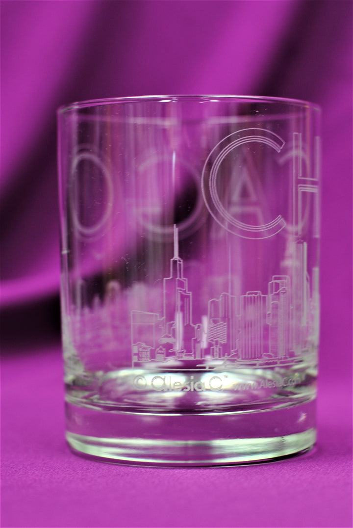CHICAGO Skyline Drinkware Glass Set of 1 or 2