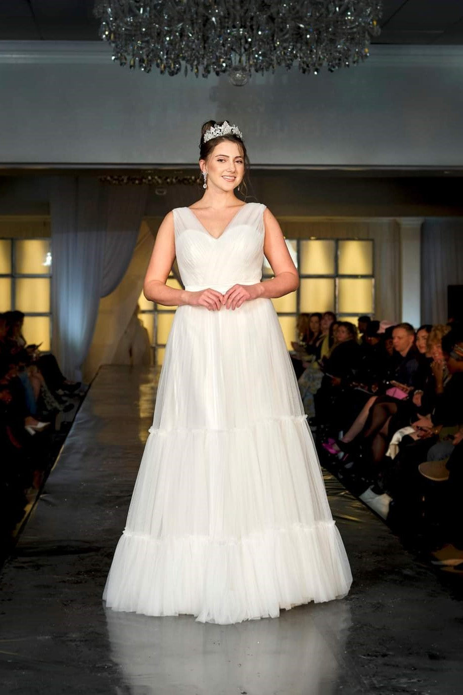 Alesia C. BALLERINA A Line Pleated Tulle Wedding Gown AlesiaC.com 