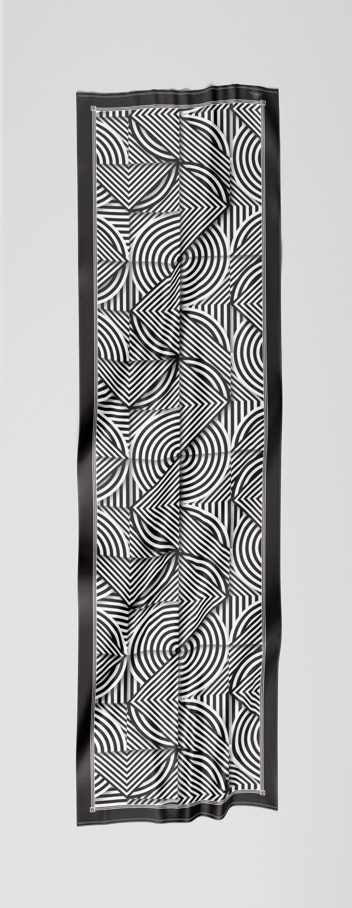 SLIM DANCE Mandala Silk Long Scarf – Black White