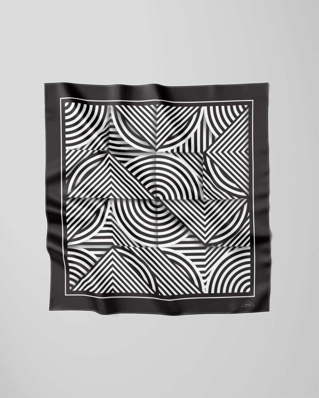 SLIM DANCE Mandala Silk Long Scarf – Black White