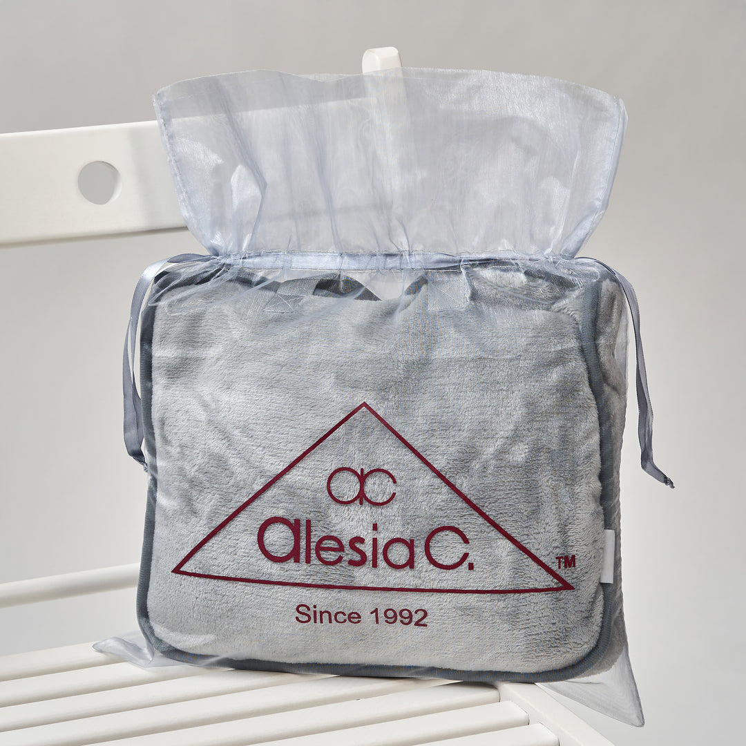 TRAVEL COZY 4-in-1 Blanket-Pillow-Bag Solid Velour Plush
