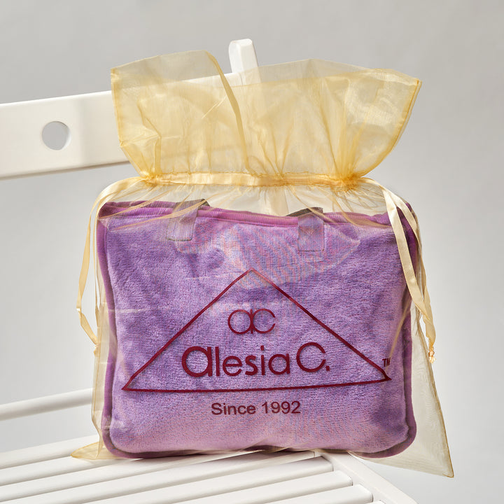 TRAVEL COZY 4-in-1 Blanket-Pillow-Bag Solid Velour Plush