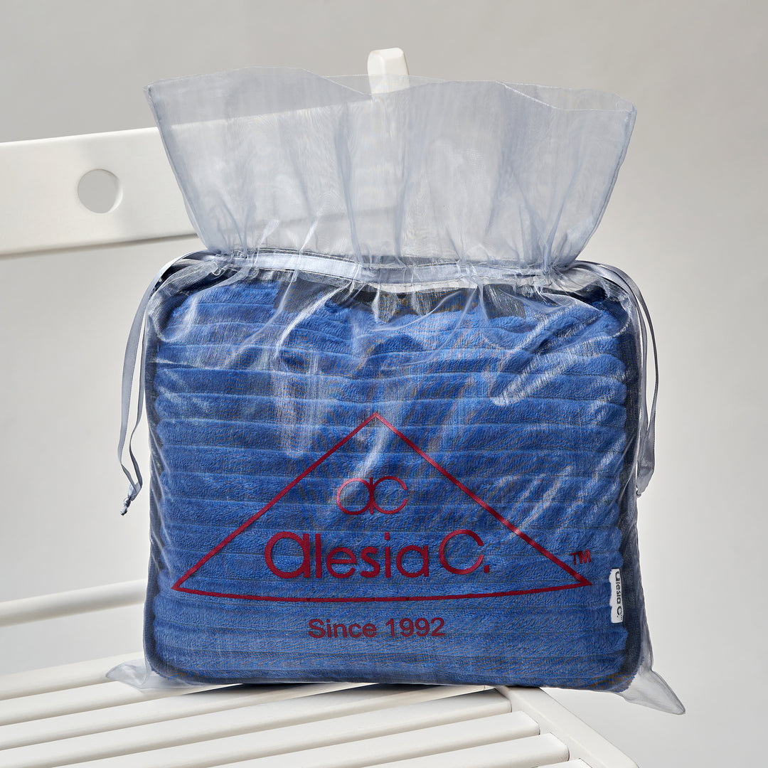 TRAVEL COZY 4-in-1 Blanket-Pillow-Bag Stripe Velour Plush